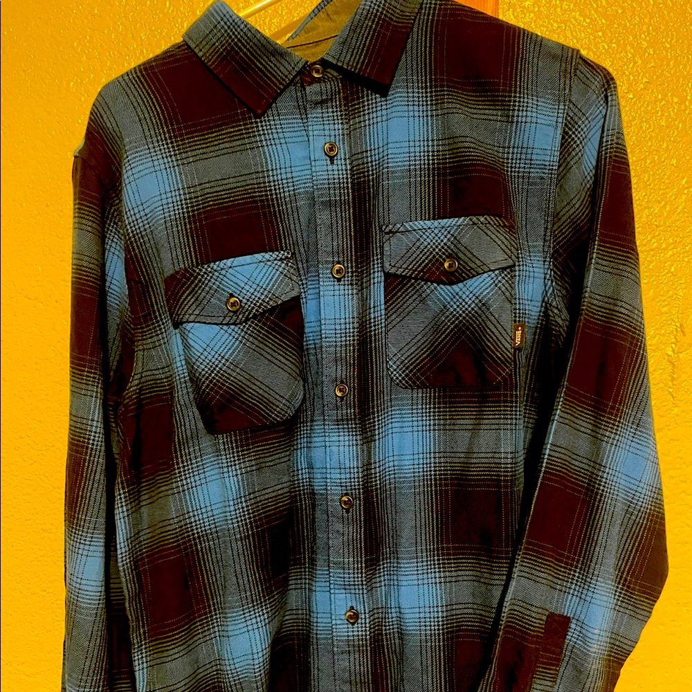 Vans Plaid blue and black shirt